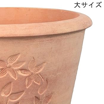 Amazon.co.jp: 植木鉢 おしゃれ フラワー デザイン 丸型 素焼き